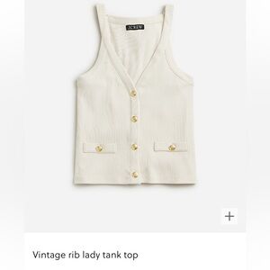 NWT j. crew Vintage rib lady tank top. Size M. Retail $59.